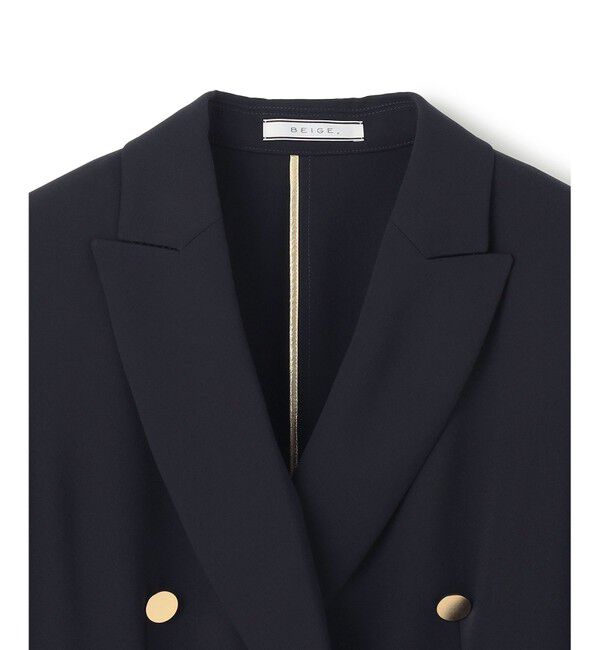 BEIGE,「【洗える・大人百花 春号掲載】JASMINE / ゴールドボタンダブルジャケット」|テーラードジャケット|