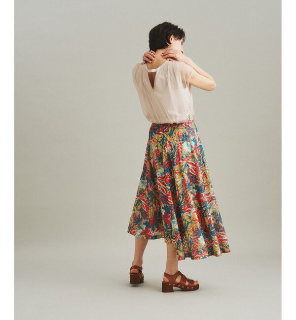 GRACE CONTINENTAL「リゾートプリントカットスカート」|スカート|レッド