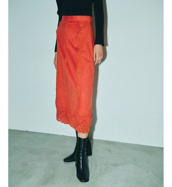 GRACE CONTINENTAL「フェイクスウェードニットスカート」|スカート|