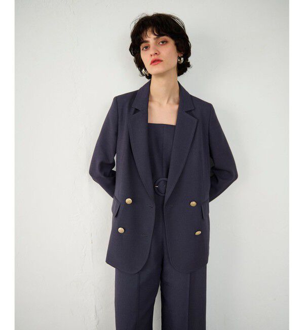 Diagram「麻調バックギャザージャケット」|テーラードジャケット|グレー