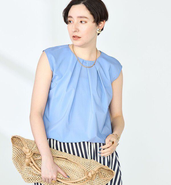 NOLLEY'S「《セットアップ対応》撥水ストレッチタフタタックブラウス」|シャツ・ブラウス|