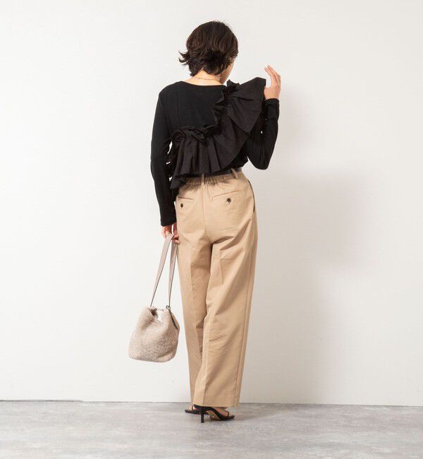 Rie Miller「3WAYリブフリルロンT」|Tシャツ・カットソー|