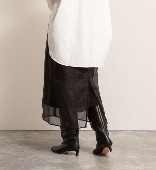 MAQWEL「【MAQWEL/マクウェル】ウォッシャブルオーガンジースカート」|タイト|