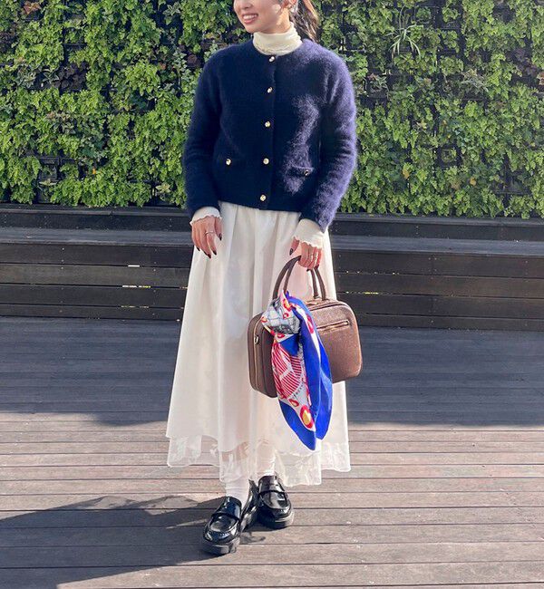 NOLLEY'S「ウォッシャブルチュール刺繍リバーシブルギャザースカート」|フレア|