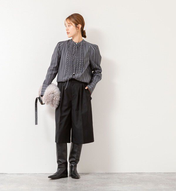 NOLLEY'S「【MARILYN MOON/マリリーンムーン】タックフリルストライプブラウス」|シャツ・ブラウス|
