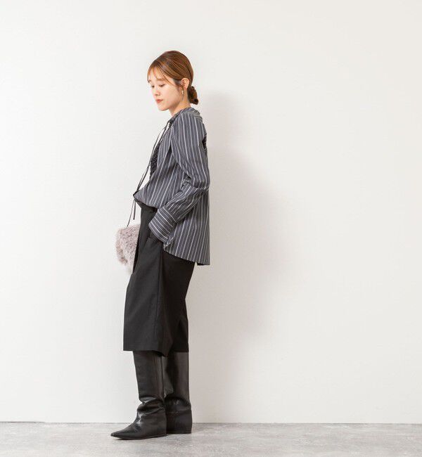 NOLLEY'S「【MARILYN MOON/マリリーンムーン】タックフリルストライプブラウス」|シャツ・ブラウス|