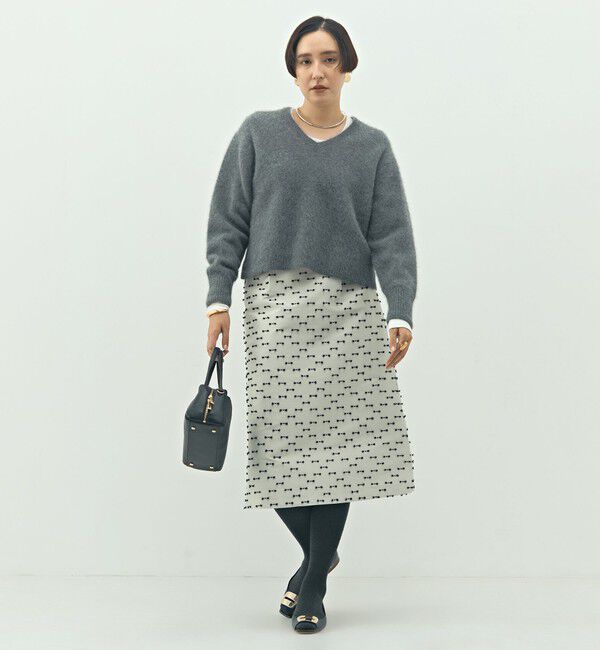 NOLLEY'S「《セットアップ対応》ウォッシャブルリボンジャガードAラインスカート」|フレア|