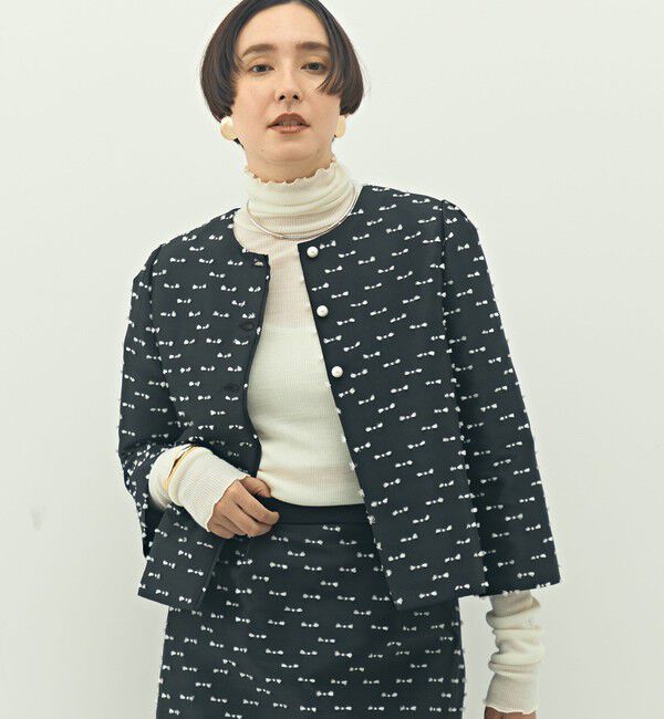 NOLLEY'S「《セットアップ対応》ウォッシャブルリボンジャガード2WAYブラウス」|シャツ・ブラウス|