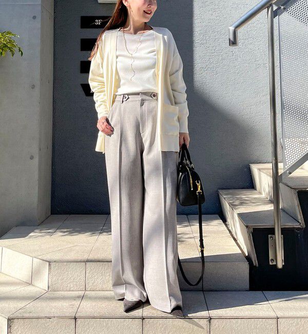 NOLLEY'S sophi「《セットアップ対応》ウォッシャブルドライシャークタックワイドパンツ」|その他|