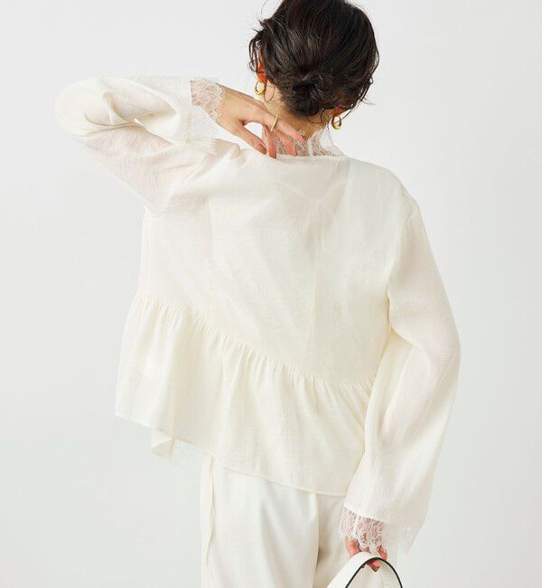 NOLLEY'S sophi「ウォッシャブルレーストリミングオーガンジーブラウス」|シャツ・ブラウス|