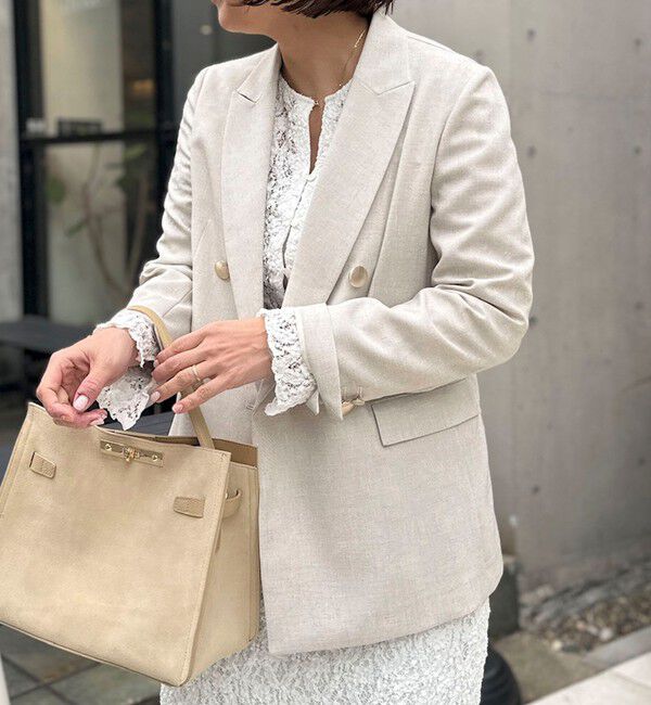 NOLLEY'S sophi「《セットアップ対応》ウォッシャブルスラブオックスダブルジャケット」|テーラードジャケット|