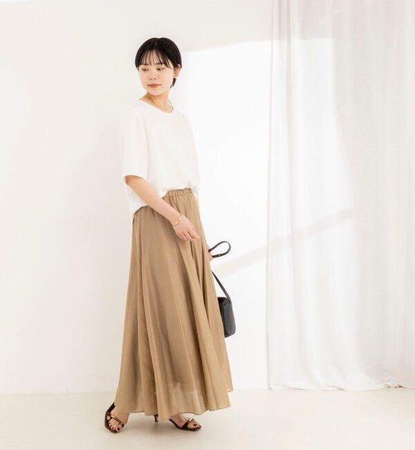 NOLLEY'S sophi「ウォッシャブルシアーボリュームフレアロングスカート」|フレア|