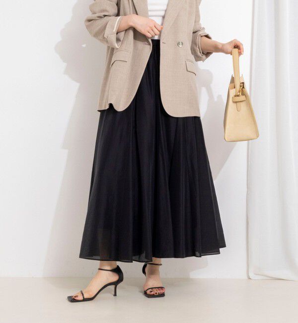 NOLLEY'S sophi「ウォッシャブルシアーボリュームフレアロングスカート」|フレア|