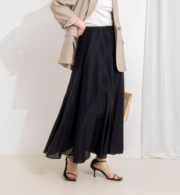 NOLLEY'S sophi「ウォッシャブルシアーボリュームフレアロングスカート」|フレア|