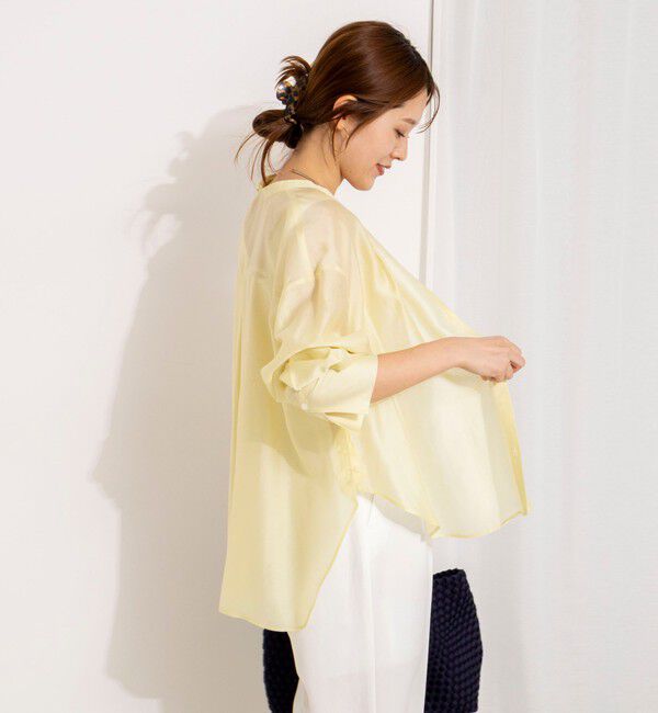 NOLLEY'S「ウォッシャブルサイドボタンシアーブラウス」|シャツ・ブラウス|