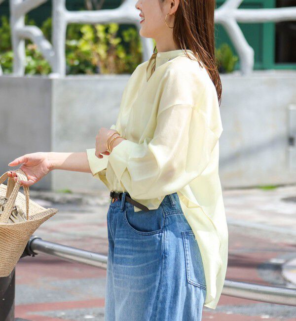 NOLLEY'S「ウォッシャブルサイドボタンシアーブラウス」|シャツ・ブラウス|