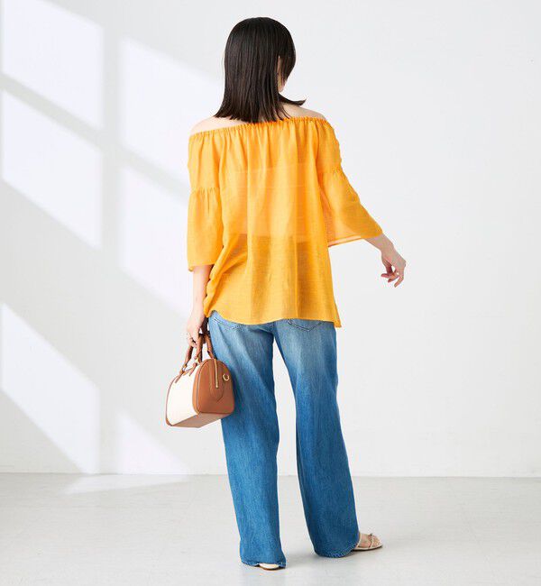 NOLLEY'S「ウォッシャブルシアーリネンカールマイヤー2WAYギャザーブラウス」|シャツ・ブラウス|