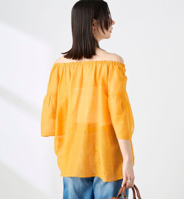 NOLLEY'S「ウォッシャブルシアーリネンカールマイヤー2WAYギャザーブラウス」|シャツ・ブラウス|