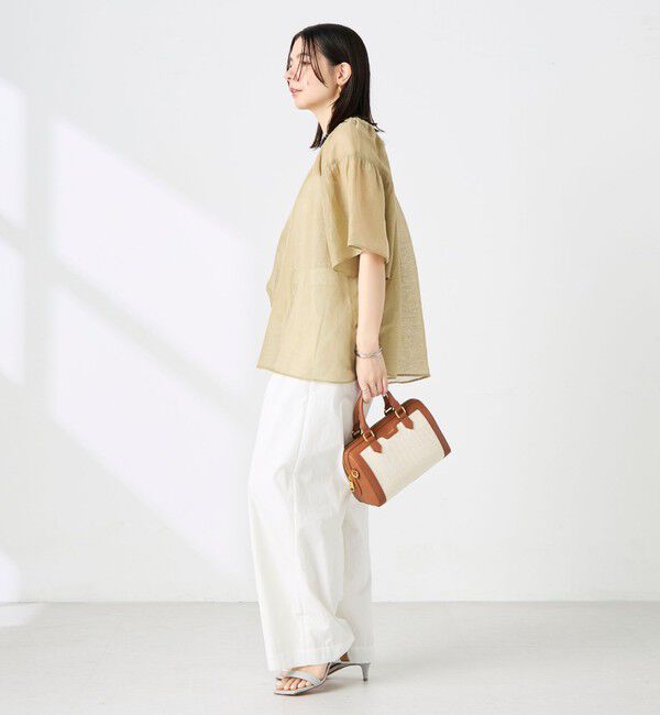 NOLLEY'S「ウォッシャブルシアーリネンカールマイヤー2WAYギャザーブラウス」|シャツ・ブラウス|