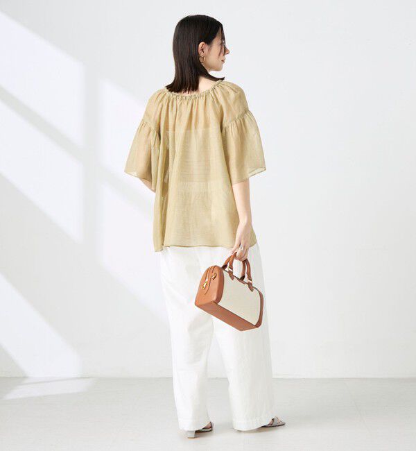 NOLLEY'S「ウォッシャブルシアーリネンカールマイヤー2WAYギャザーブラウス」|シャツ・ブラウス|
