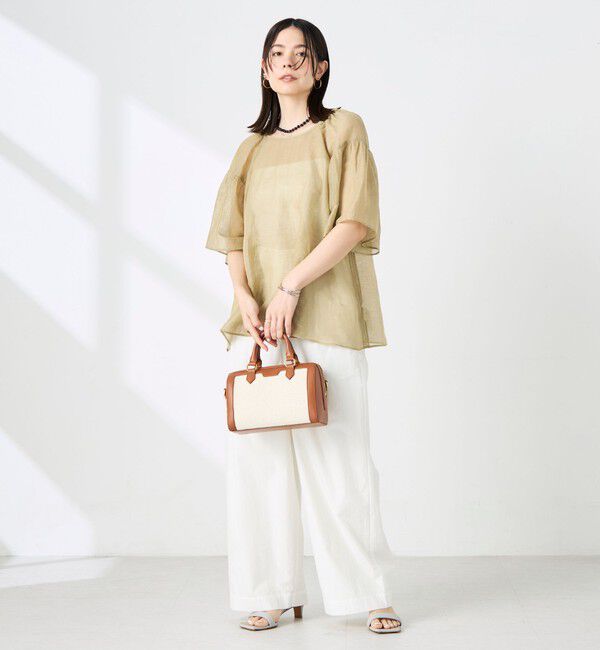 NOLLEY'S「ウォッシャブルシアーリネンカールマイヤー2WAYギャザーブラウス」|シャツ・ブラウス|