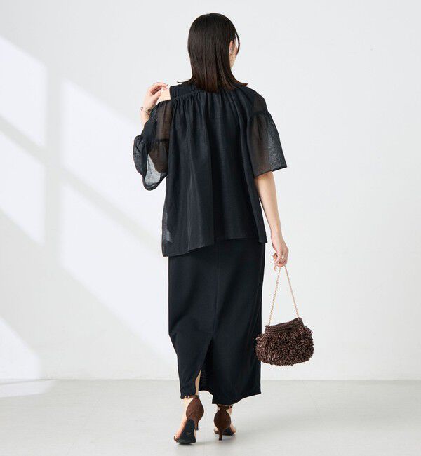 NOLLEY'S「ウォッシャブルシアーリネンカールマイヤー2WAYギャザーブラウス」|シャツ・ブラウス|