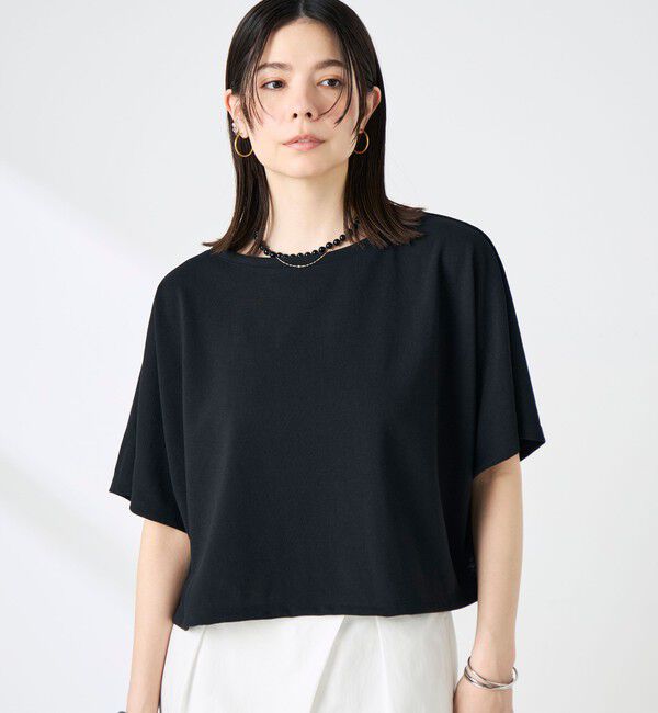 NOLLEY'S「《アンサンブル対応》ウォッシャブルイージーケアカノコケーププルオーバー」|Tシャツ・カットソー|ブラック