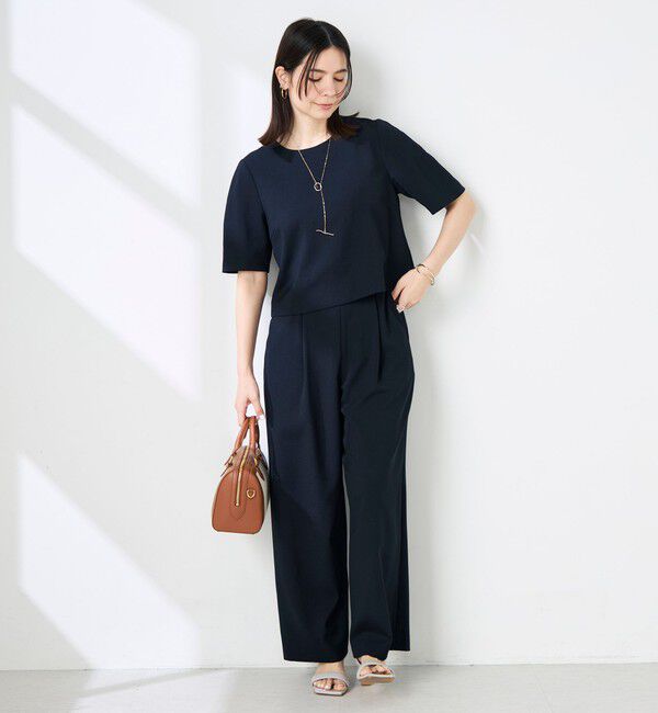 NOLLEY'S「《セットアップ対応》ウォッシャブル麻調5分袖ブラウス」|シャツ・ブラウス|