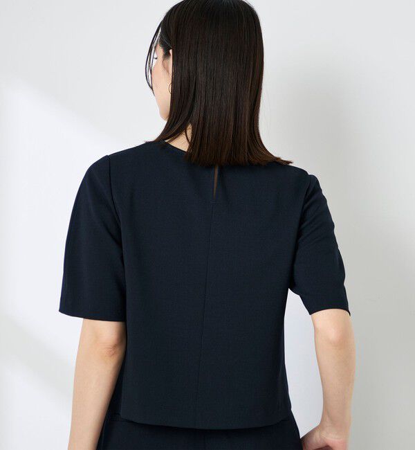 NOLLEY'S「《セットアップ対応》ウォッシャブル麻調5分袖ブラウス」|シャツ・ブラウス|