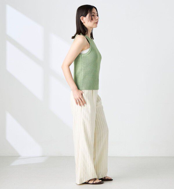NOLLEY'S sophi「《手洗い可能》ペーパー混片畦アメスリタンクトップ」|ニット・セーター|