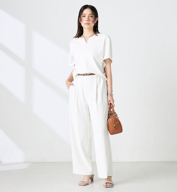 NOLLEY'S sophi「《セットアップ対応》ウォッシャブルツイルケープ風ブラウス」|シャツ・ブラウス|