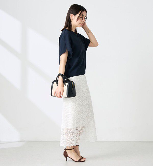 NOLLEY'S sophi「《セットアップ対応》ウォッシャブルツイルケープ風ブラウス」|シャツ・ブラウス|