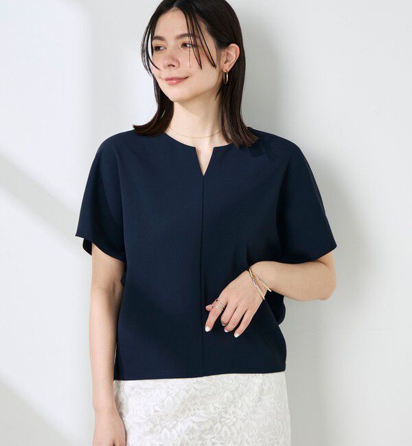 NOLLEY'S sophi「《セットアップ対応》ウォッシャブルツイルケープ風ブラウス」|シャツ・ブラウス|