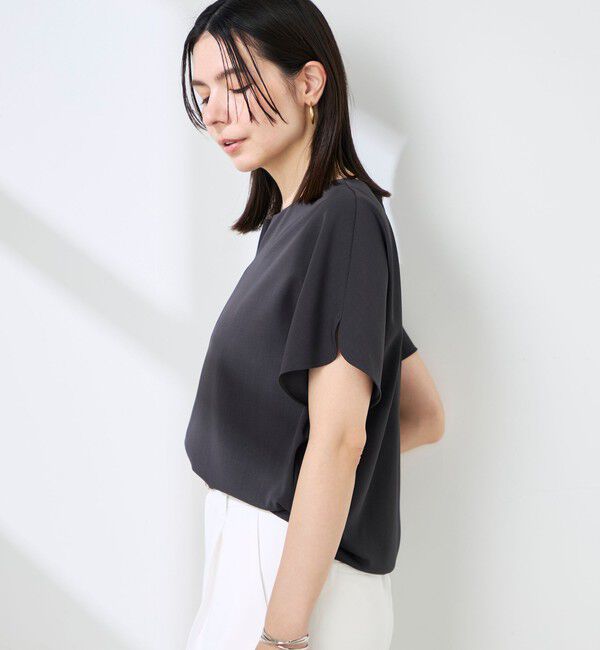 NOLLEY'S sophi「《セットアップ対応》ウォッシャブルツイルケープ風ブラウス」|シャツ・ブラウス|