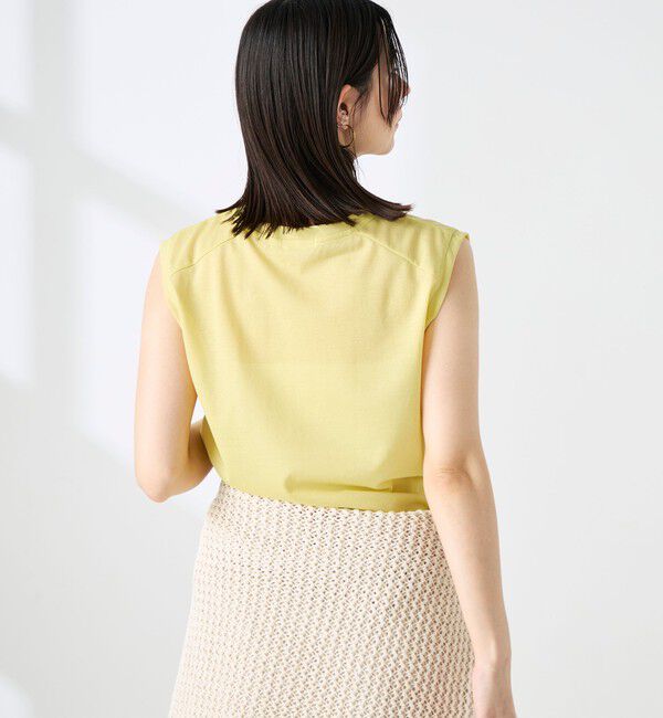 NOLLEY'S「ウォッシャブルシアードライコットンノースリーブプルオーバー」|Tシャツ・カットソー|