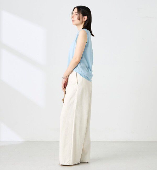 NOLLEY'S「ウォッシャブルシアードライコットンノースリーブプルオーバー」|Tシャツ・カットソー|