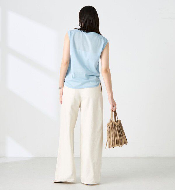 NOLLEY'S「ウォッシャブルシアードライコットンノースリーブプルオーバー」|Tシャツ・カットソー|