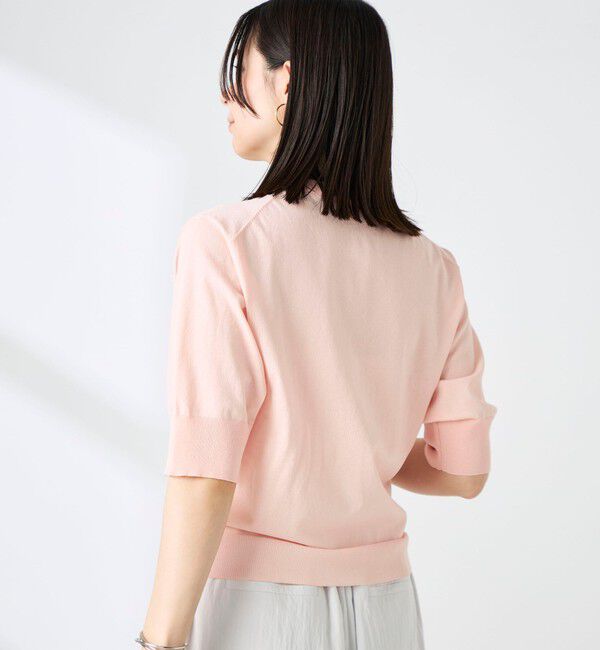 NOLLEY'S「《手洗い可能》エアリーストレッチ5分袖Cネックカーディガン」|カーディガン|