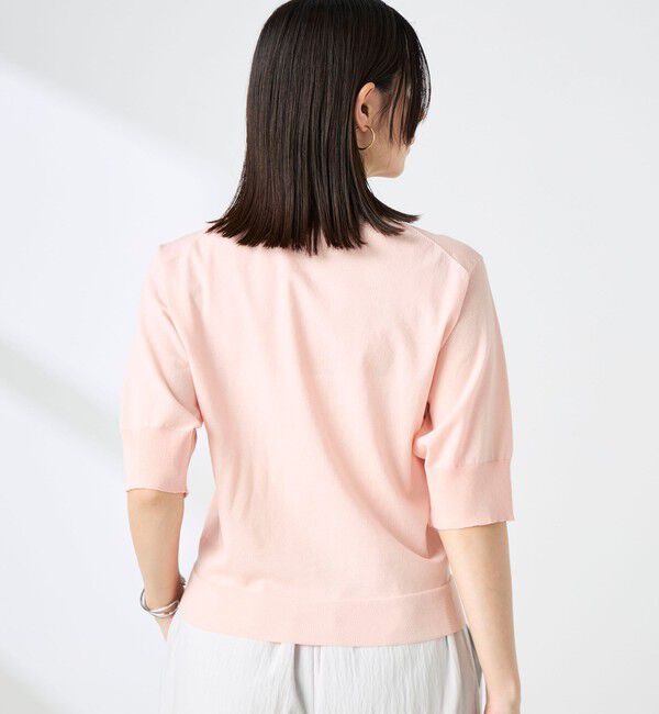 NOLLEY'S「《手洗い可能》エアリーストレッチ5分袖Cネックカーディガン」|カーディガン|