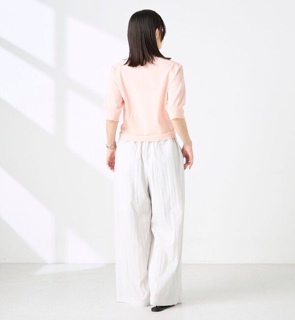 NOLLEY'S「《手洗い可能》エアリーストレッチ5分袖Cネックカーディガン」|カーディガン|