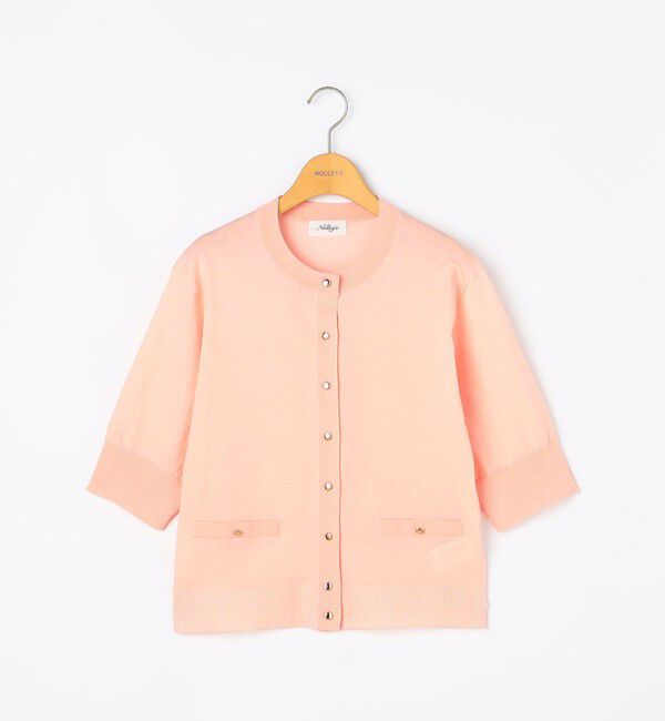 NOLLEY'S「《手洗い可能》エアリーストレッチ5分袖Cネックカーディガン」|カーディガン|