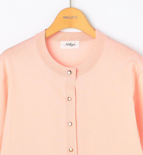 NOLLEY'S「《手洗い可能》エアリーストレッチ5分袖Cネックカーディガン」|カーディガン|