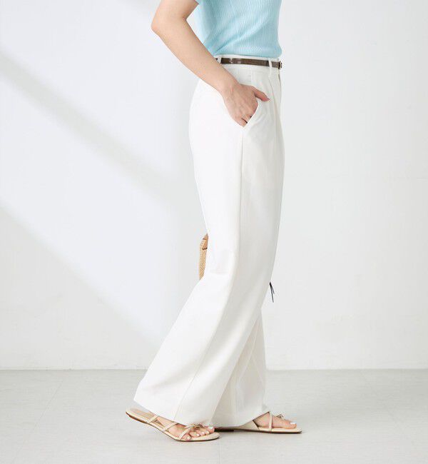 NOLLEY'S sophi「《セットアップ対応》ウォッシャブルドライツイルワイドパンツ」|その他|ホワイト