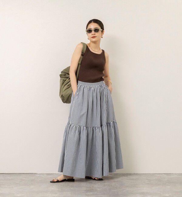 MAQWEL「【MAQWEL/マクウェル】ウォッシャブルチェックスカート」|フレア|