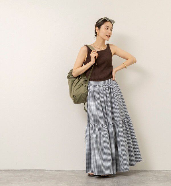 MAQWEL「【MAQWEL/マクウェル】ウォッシャブルチェックスカート」|フレア|