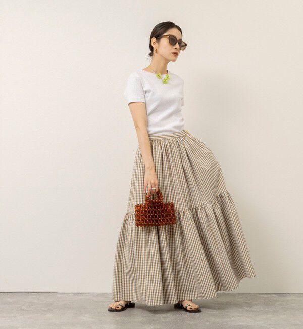 MAQWEL「【MAQWEL/マクウェル】ウォッシャブルチェックスカート」|フレア|