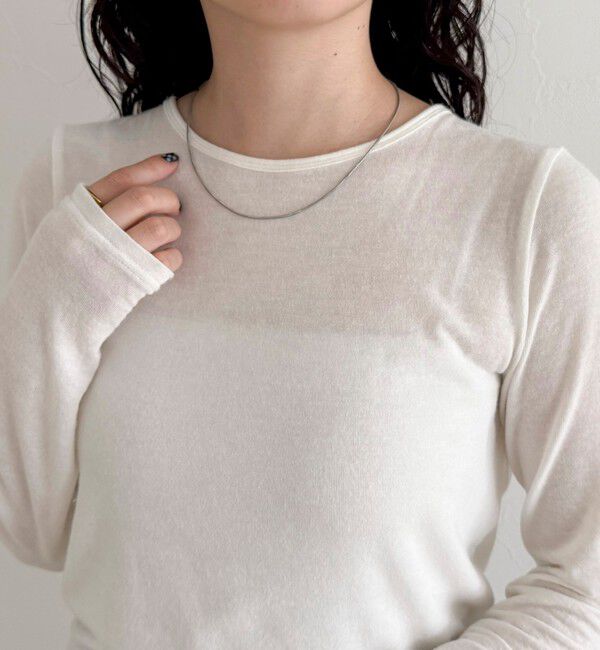 fredy emue「ウールブレンドシアーロンTシャツ」|Tシャツ・カットソー|