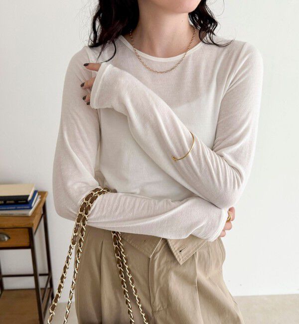 fredy emue「ウールブレンドシアーロンTシャツ」|Tシャツ・カットソー|