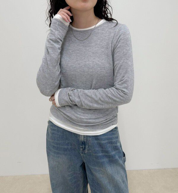 fredy emue「ウールブレンドシアーロンTシャツ」|Tシャツ・カットソー|