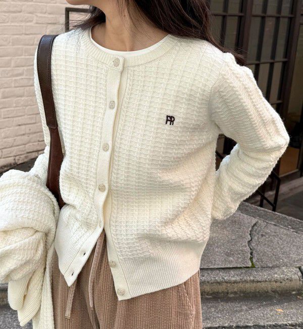 fredy emue「FR刺繍ケーブル柄ニットカーディガン」|ニット・セーター|